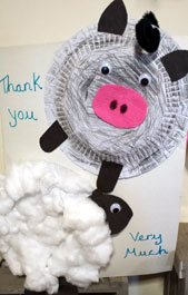 Our lovely 'thank you' card made by the children at St Saviours Pre-School